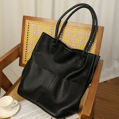 Soft Cowhide Bucket Bag