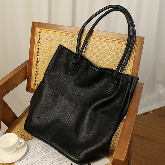 Soft Cowhide Bucket Bag