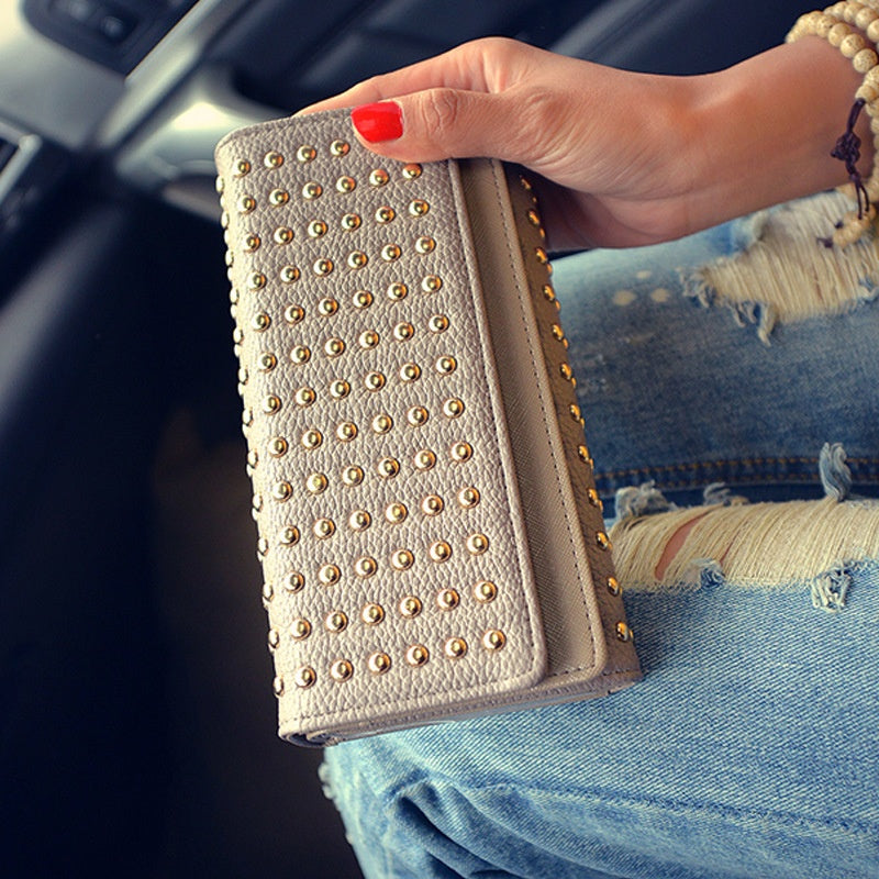 Studded Tri-fold Wallet
