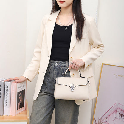 Full Grain Leather Casual Handheld Versatile Crossbody Bag