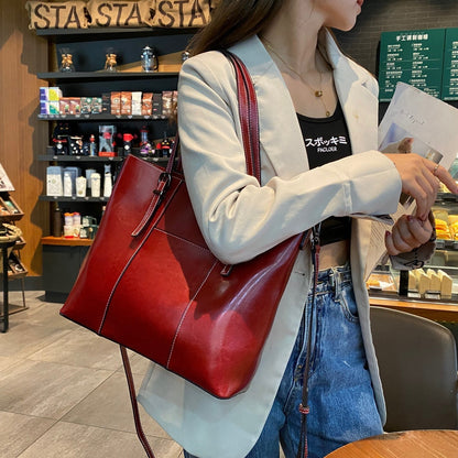 Genuine Leather Cowhide Tote Bag