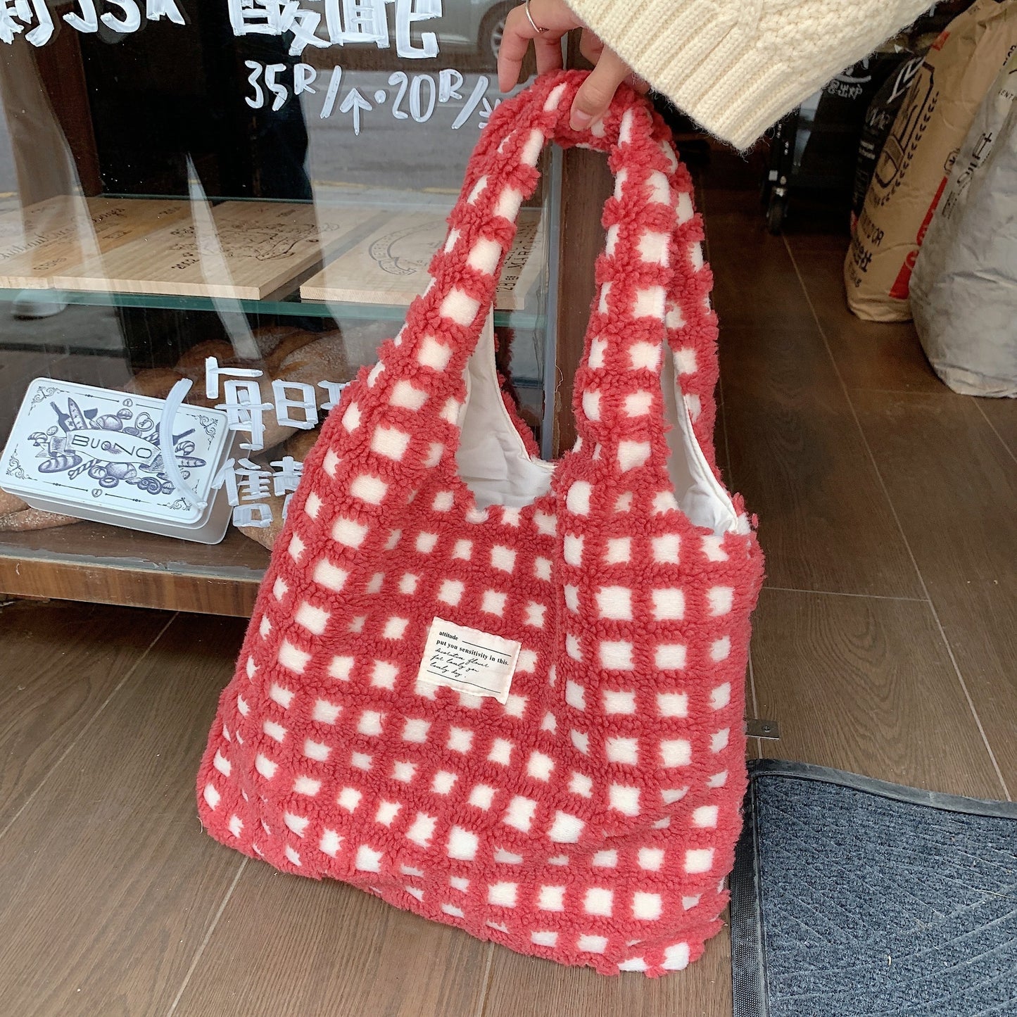 Waffle Flannel Bag Tote Bag
