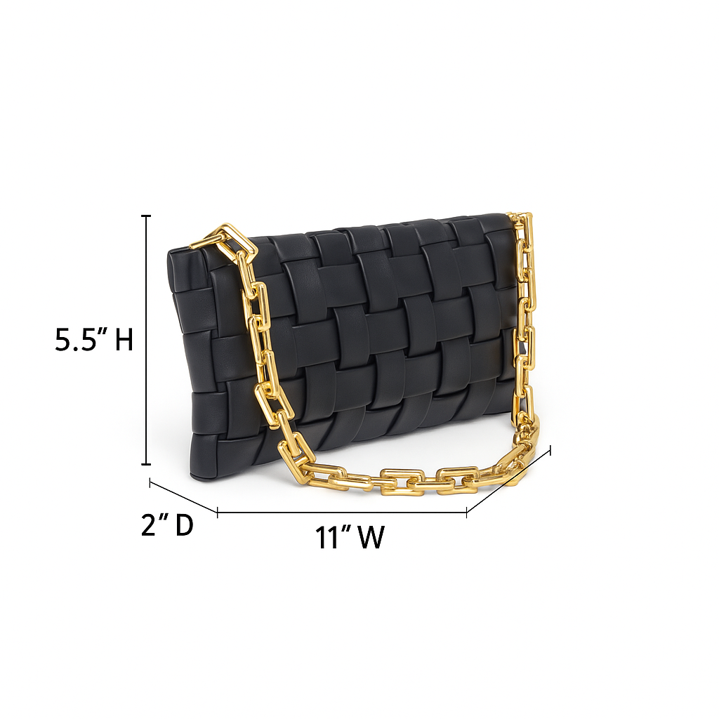 Aveline Woven Chain Crossbody Bag