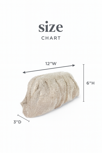 Glamora Pleated Rhinestone Evening Clutch