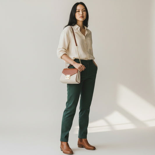 Canvas Top Handle Flap Bag