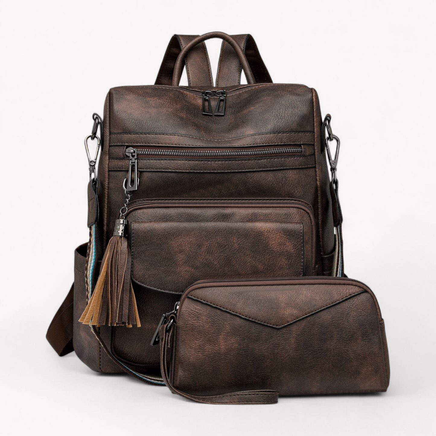 Retro Versatile Women's Backpack With Two-tone Fringe