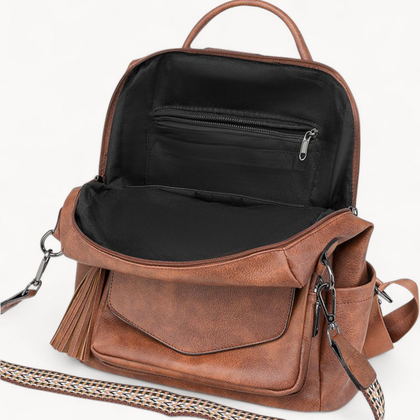 Retro Versatile Women's Backpack With Two-tone Fringe