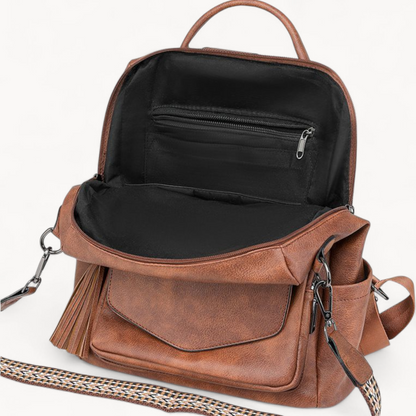 Retro Versatile Women's Backpack With Two-tone Fringe