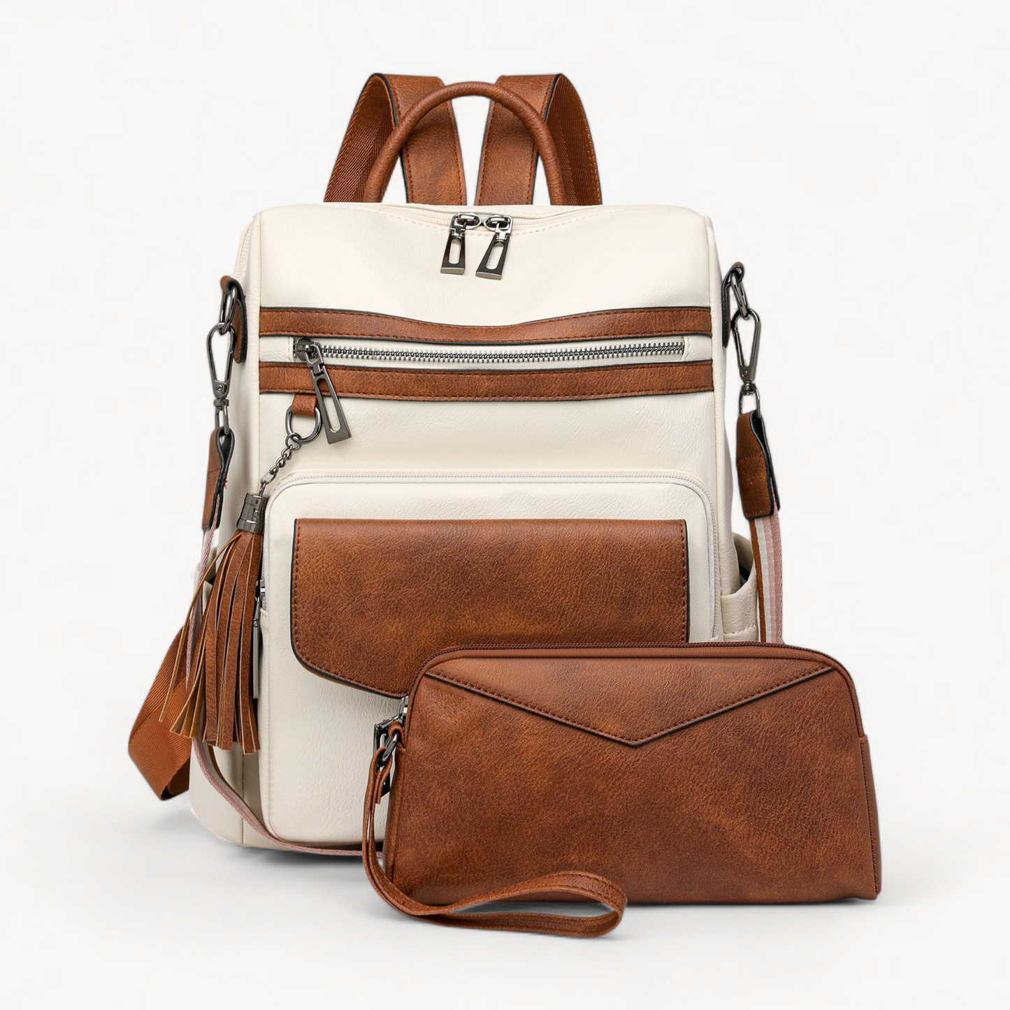 Retro Versatile Women's Backpack With Two-tone Fringe