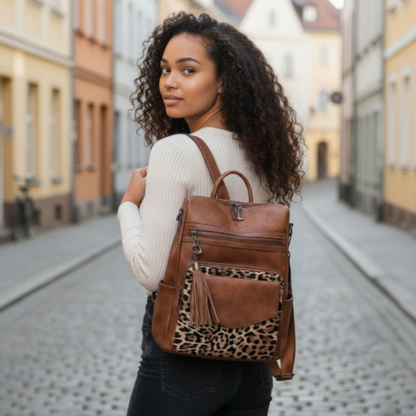 Retro Versatile Women's Backpack With Two-tone Fringe