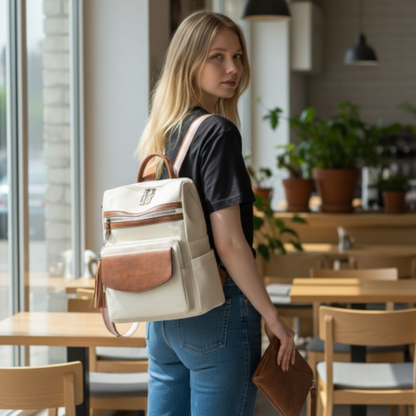 Retro Versatile Women's Backpack With Two-tone Fringe