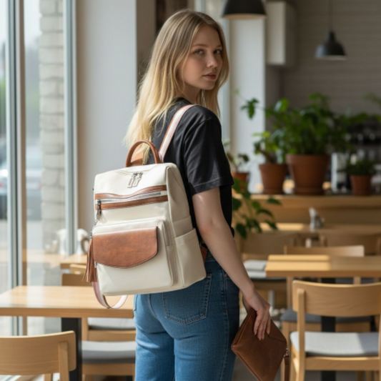 Retro Versatile Women's Backpack With Two-tone Fringe