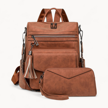 Retro Versatile Women's Backpack With Two-tone Fringe