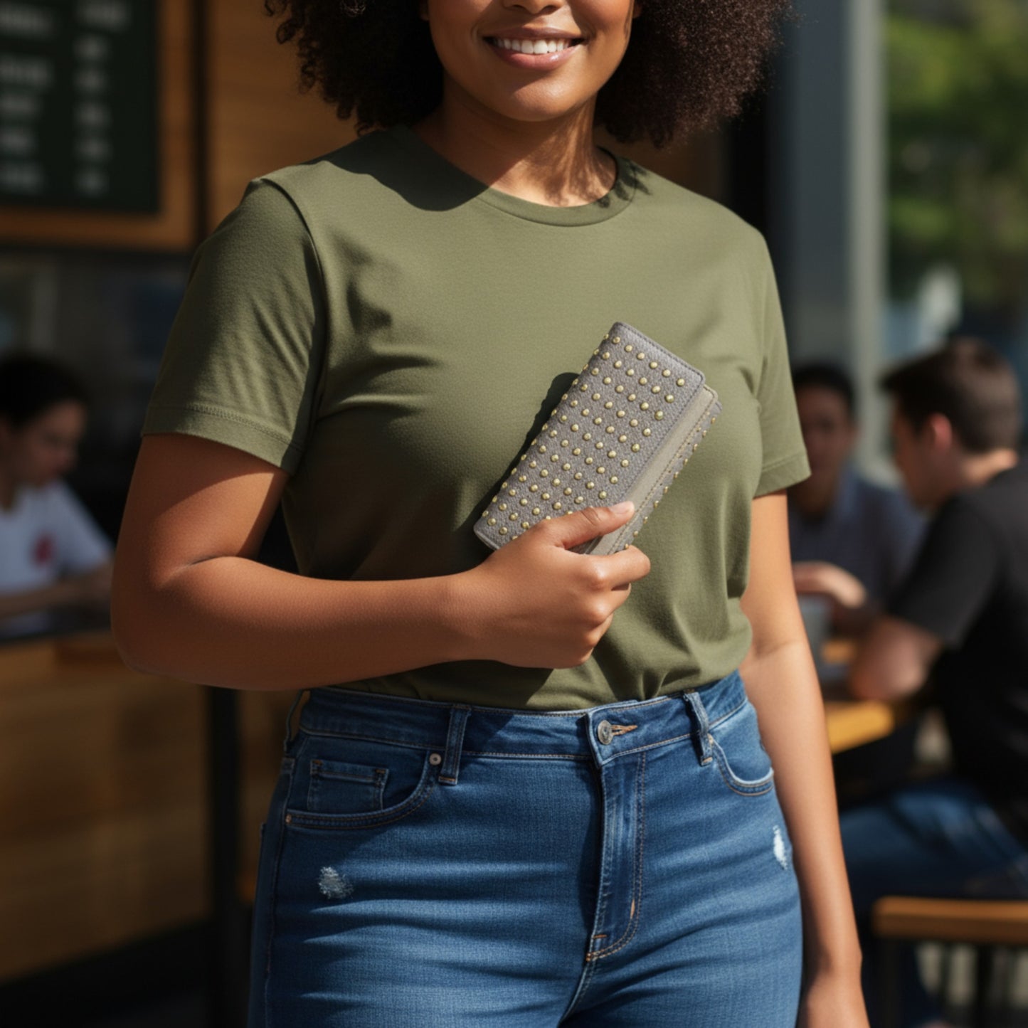 Studded Tri-fold Wallet